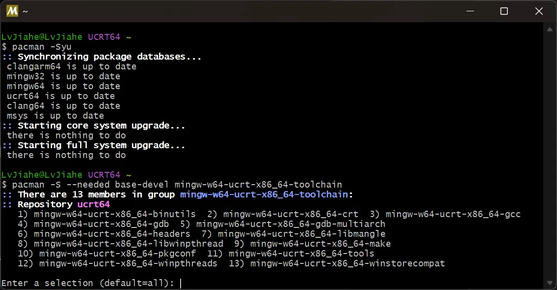 MSYS2 toolchain